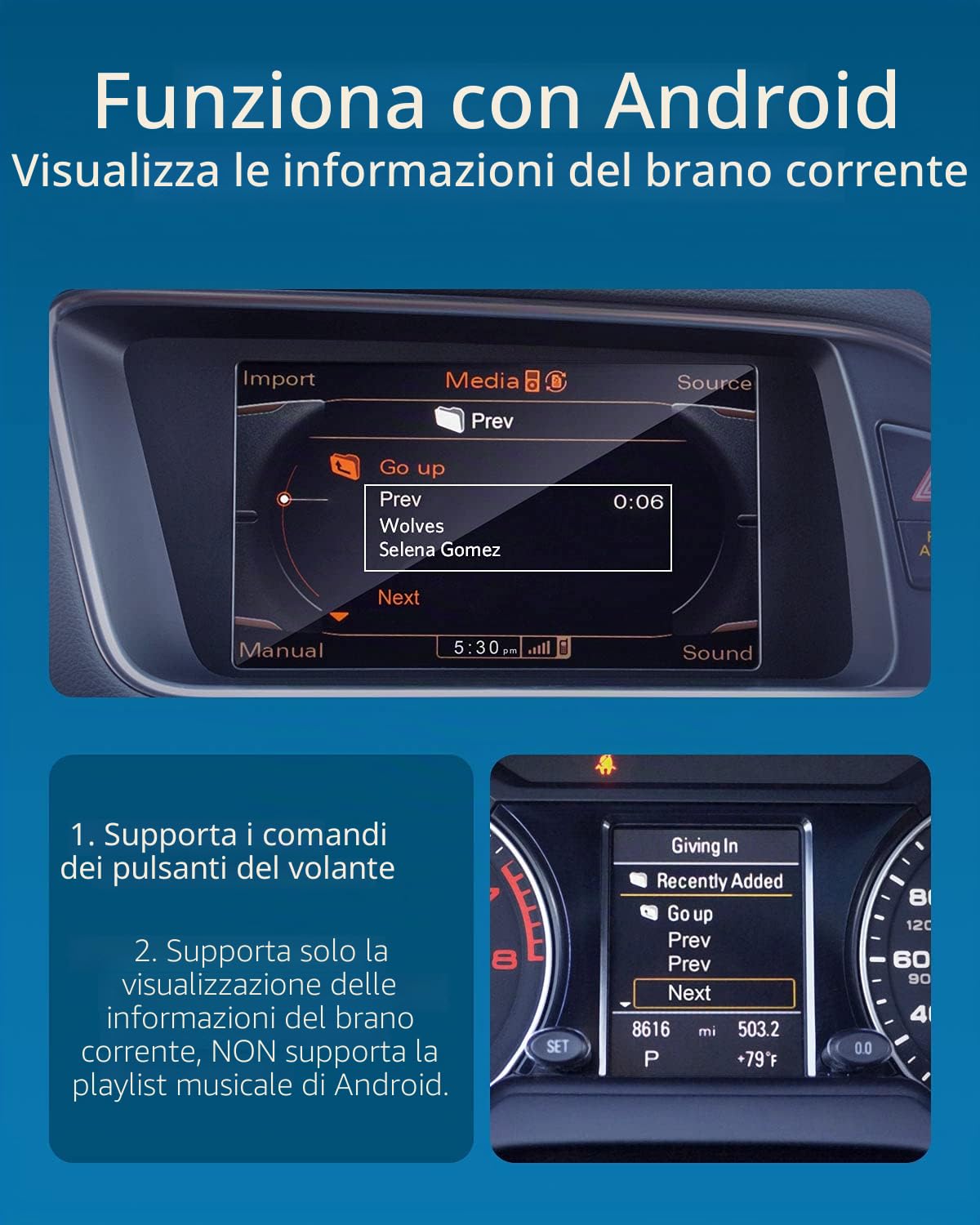 Airdual Bluetooth Adattatore per Audi MMI 2G AMI cavo iPod(2009 Year or Earlier)