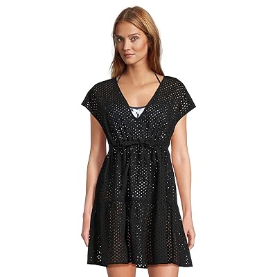 Tommy Bahama Eyelet Cove Vneck Short Dress Women