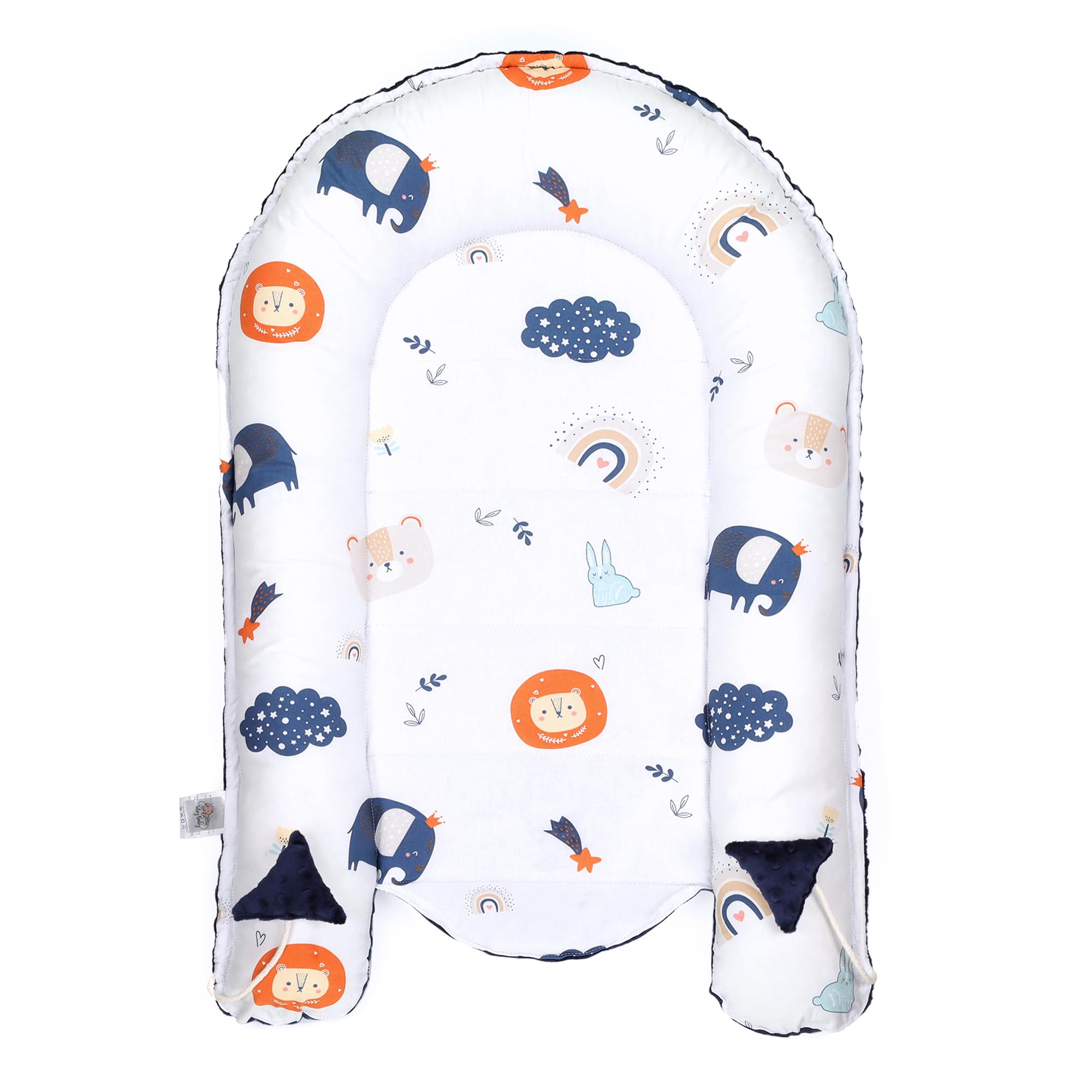 Riduttore lettino neonato - 90x50 cm nido culla pod cocoonababy babynest antisoffoco per bambina e bambino baby nest per neonati Arcobaleno blu scuro