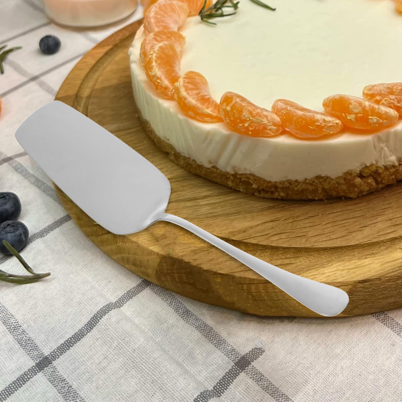 SOLUSTRE Stainless Steel Cake Server Spatula with Extended Handle Wedding Cake Serving Tool and Pie Server for Parties and Celebrations 11.41In Cutter
