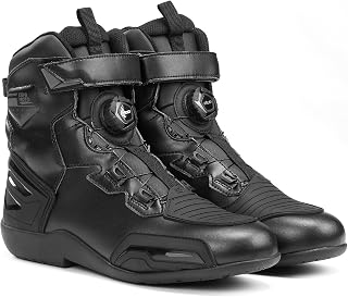 KEMIMOTO Motorcycle Boots with Quick-release Dial System for Easy on/off | Features:Water-resistant, Anti-slip丨Materials:Rubber,Canvas,Microfiber丨Seasons:All丨Occasions:Travel, Commuting, Hiking