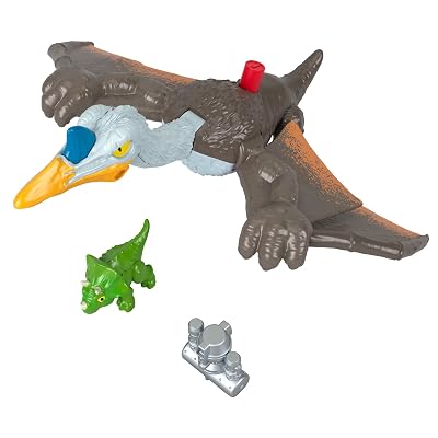 Imaginext Jurassic World Dominion - Quetzal Agguato in volo, dinosauro da 18 cm con ali…