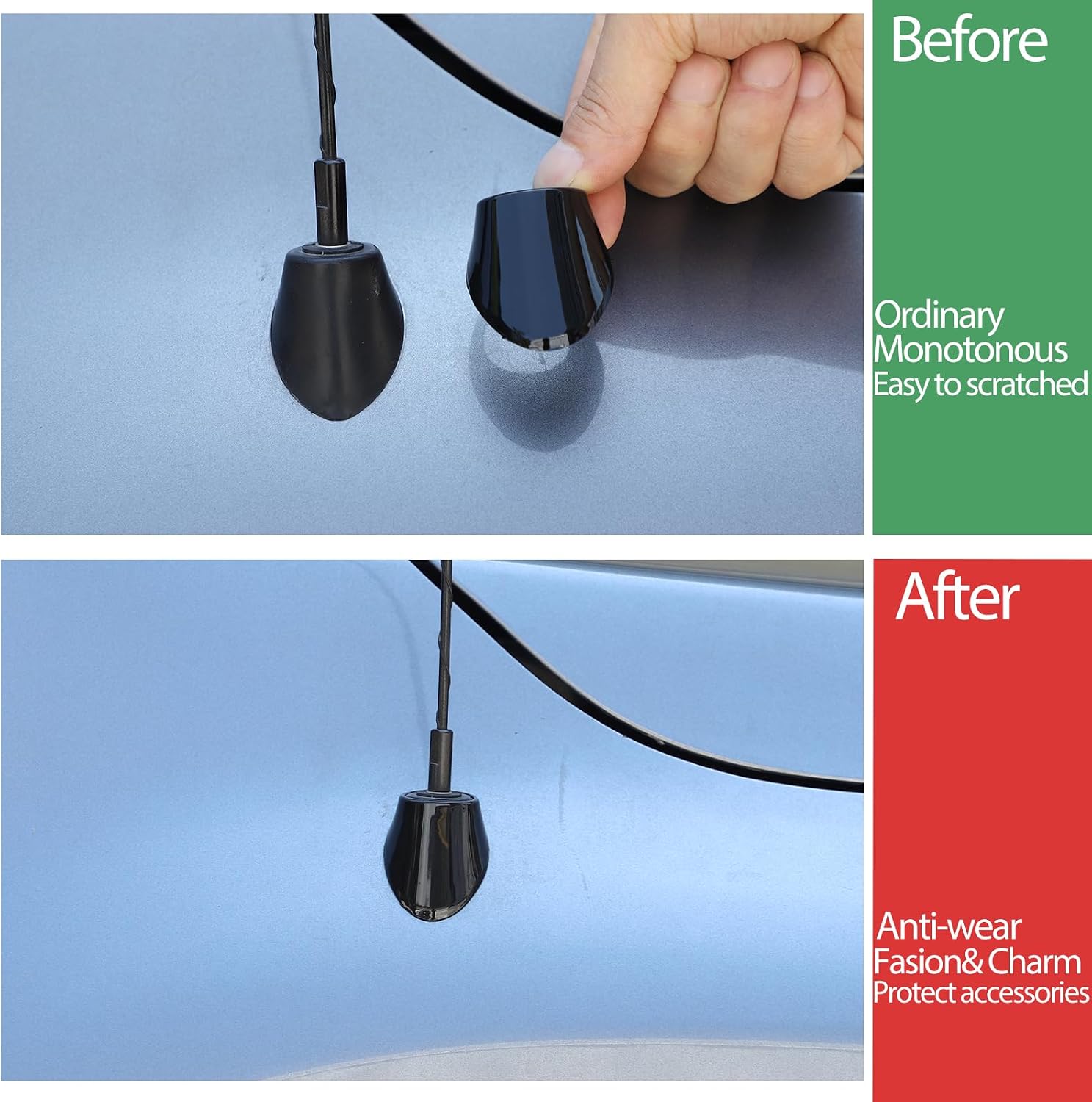 Antenna Cover Trim Compatible with Nissan Titan 2016-2023 (Glossy Black)