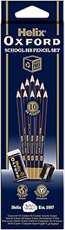 Helix Oxford X10 HB Pencils with Plastic Sharpener and Eraser