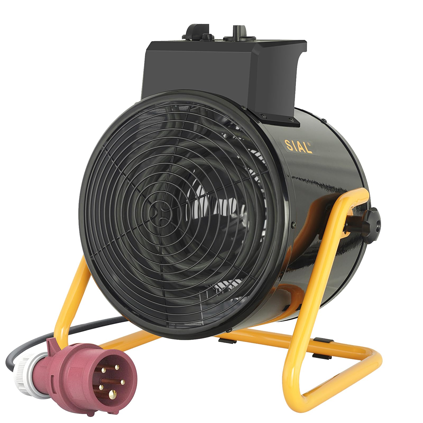 SIAL Termoventilador Industrial 9000W, 400V - Calentador Eléctrico - Calentador Radiante Calentador de Construcción - Calefactor para Garajes, Talleres, Obras - D9 - Negro
