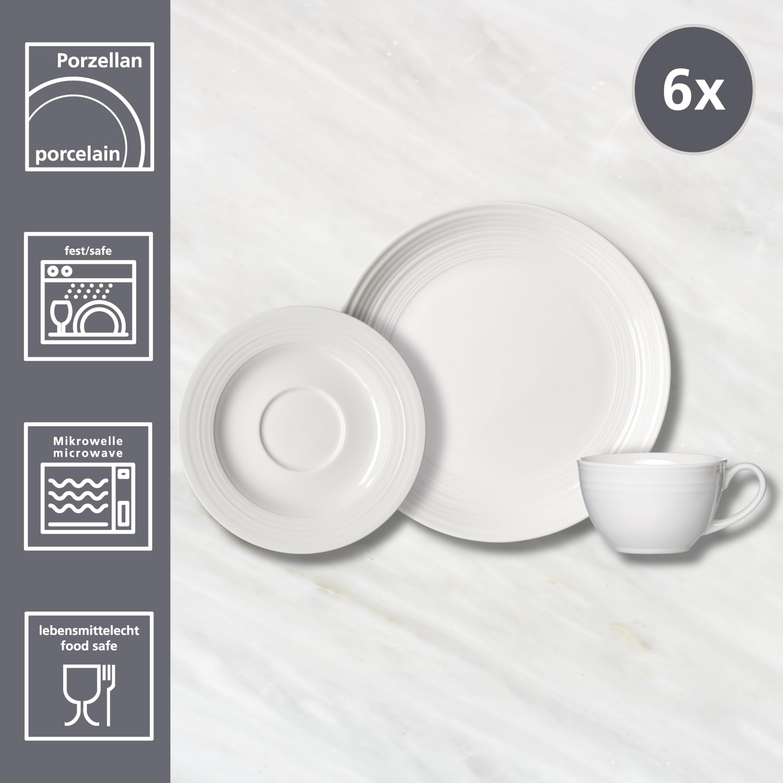 Ritzenhoff & Breker Kaffeeservice Levi | 18-teilig | Spülmaschinen- und mikrowellengeeignet