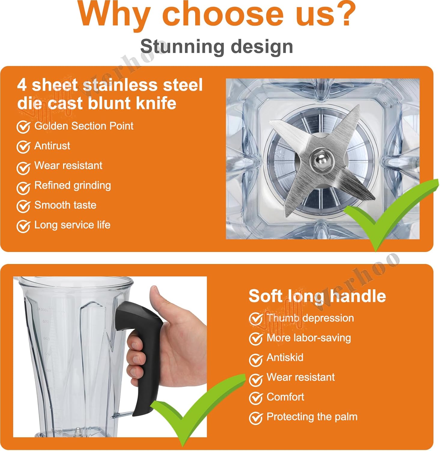 Fit for vitamix Blender Pitcher 5200 6300 VM0101 VM0102 VM0103 VM0158 VM0197 E310 Pitcher,Classic Explorian Commercial Series,fit for vitamix Blender Container 64 OZ Cup Jar,Prevent Leakage,3 YR GNTEE