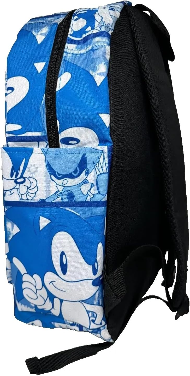 Bioworld Sonic The Hedgehog 16" Backpack with All Over Print