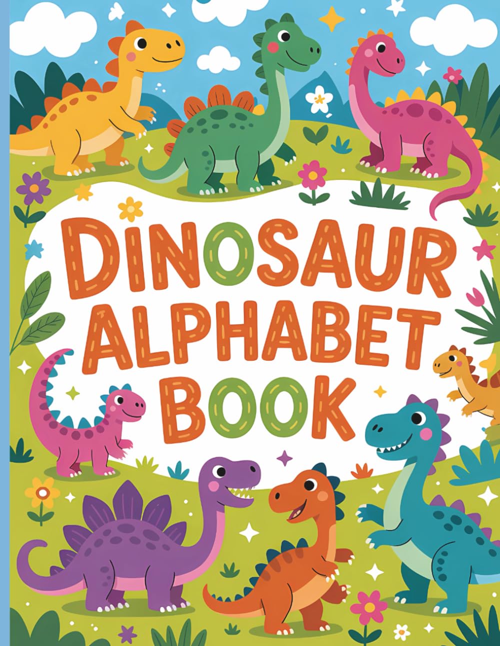 Dinosaur Alphabet Book: Dinosaur Themed Letter Tracing and Coloring Workbook For Preschool Toddlers To Learn Pen Control and the Alphabet