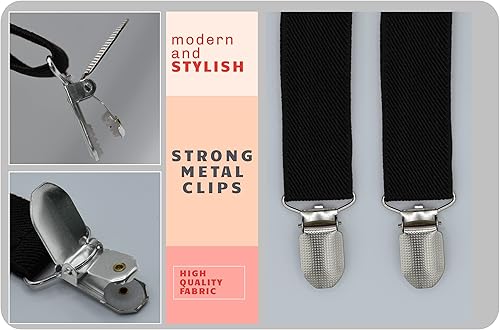 Miniatura 2 de trilece Tirantes para hombre Tirantes ajustables con espalda en Y para hombre y mujer, tirantes para disfraz de esmoquin Clips fuertes resistentes