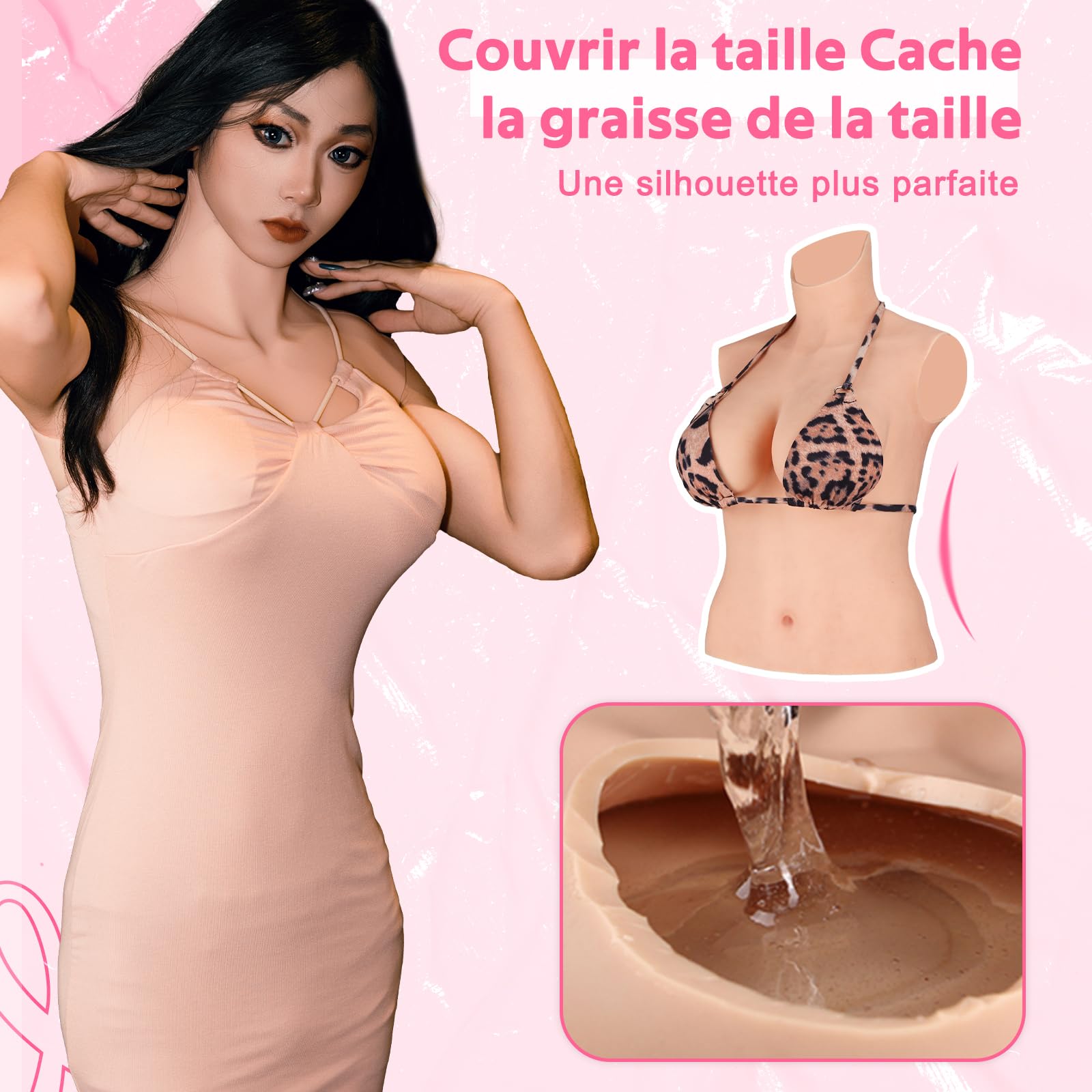KUMIHO Faux Sein Silicone Crossdresser Faux Seins travesti Fausse Poitrine prothese mammaire silicone femme pour Mastectomie