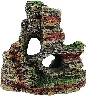 Emivery Resin Rockery Decorations Aquarium Ornaments Fish Tank Supplies Accessories for Betta, Small Lizards, Turtles, Reptiles, Amphibians