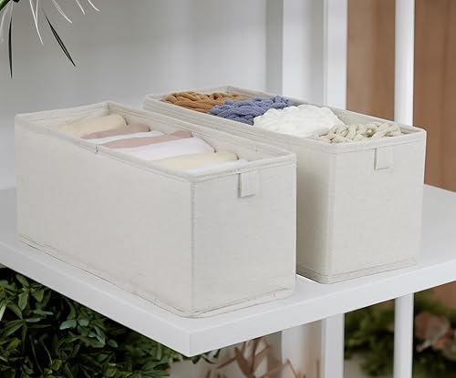 Miniatura 3 de Fordonral 4 cubos de almacenamiento estrechos de tela para cajón, estante, armario, encimera, cestas pequeñas para organizar, organizador de ropa