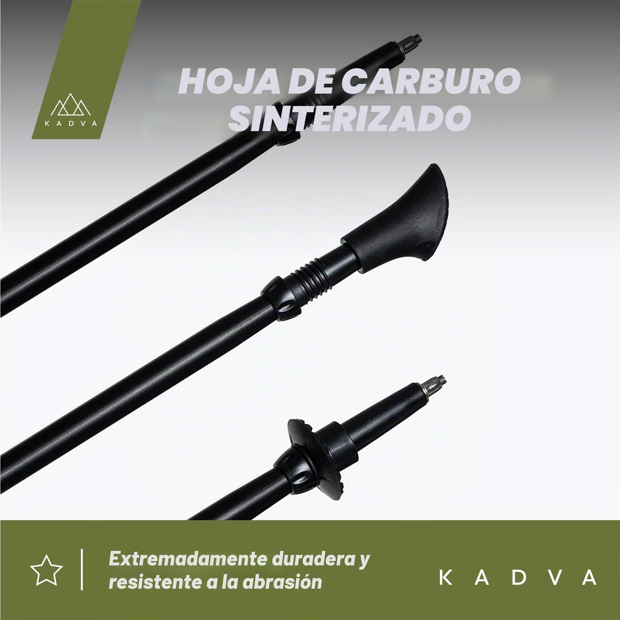 KADVA Bastones de Marcha nórdica HALNA Verde Ajustable 84-135 cm Bloqueo rápido Mango Polipropileno TPR