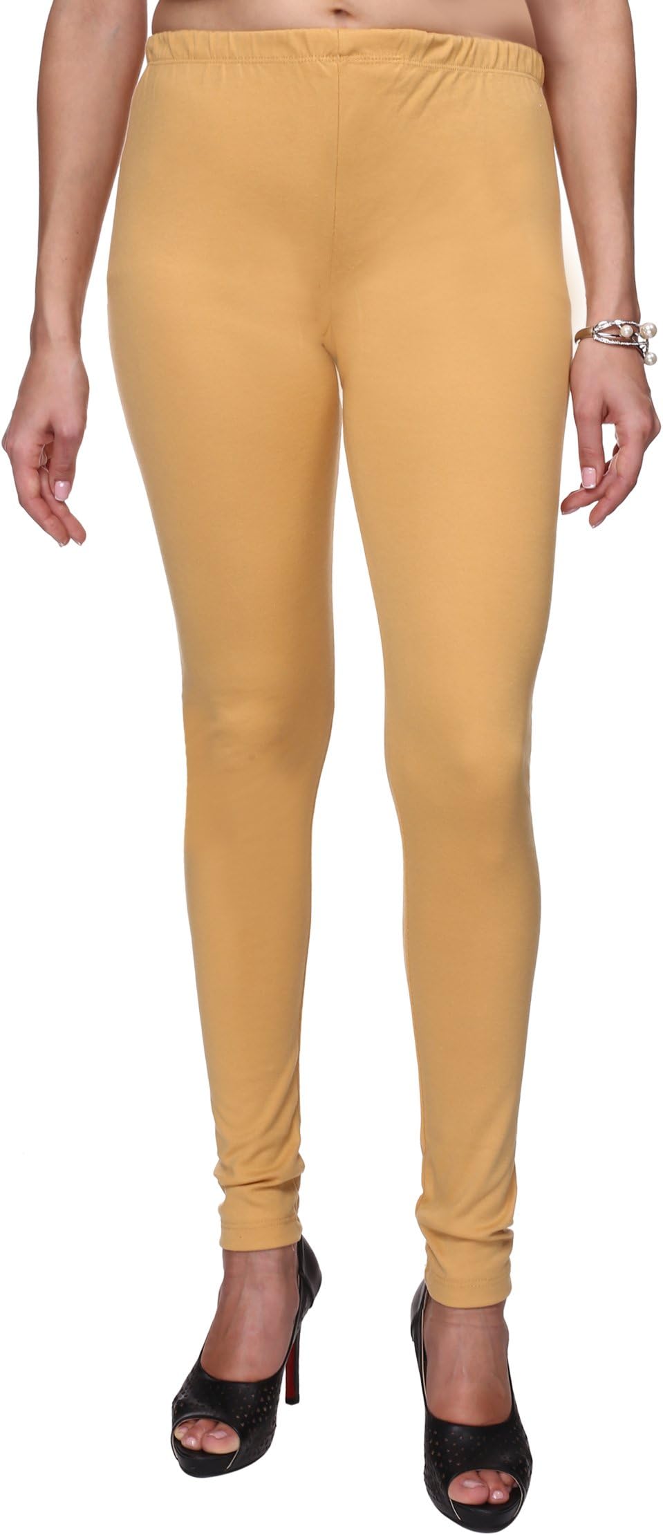 TRASA Ultra Soft Cotton Lycra Solid Regular and Plus Size 21 Colours Churidar Leggings for Women's and Girls- Sizes :- M, L, XL, 2XL, 3XL, 4XL, 5XL