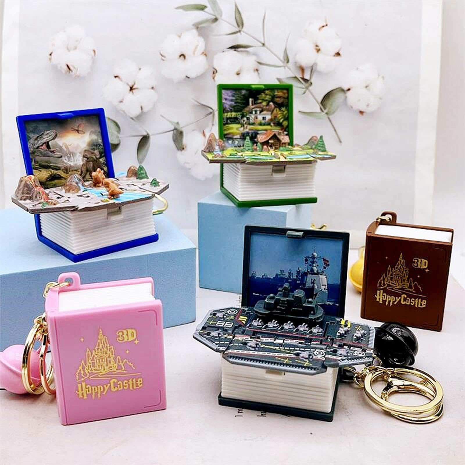 Amazon.co.jp: Simhoa 5x 城ブックキーホルダー クリエイティブ
