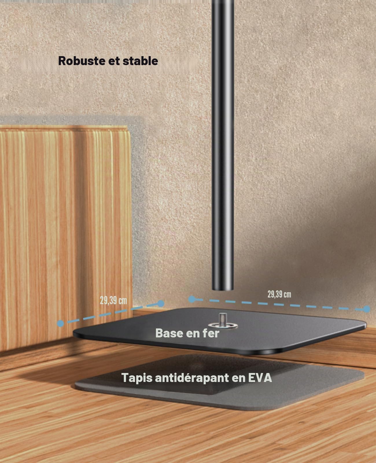 Support de projecteur réglable en hauteur 104-160 cm - Support au sol 6 kg