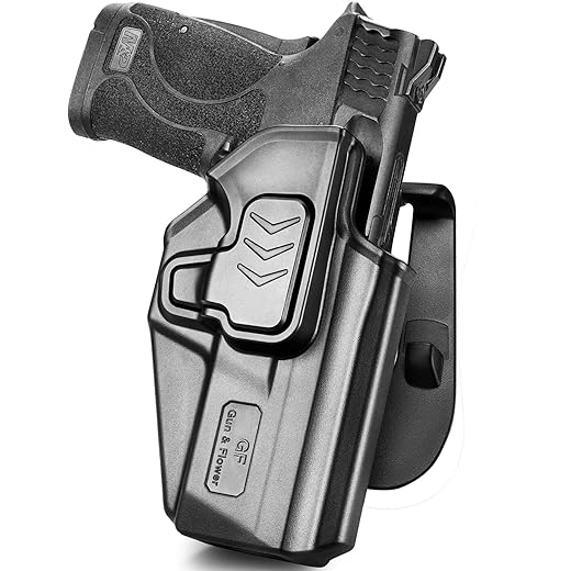 OWB Holster for M&P Shield 9mm EZ/Shield 380 EZ, Red Dot Compatible Paddle/Belt Holster for Smith & Wesson Shield EZ Series, Index Finger Release, Adjustable Cant, Right Hand Carry