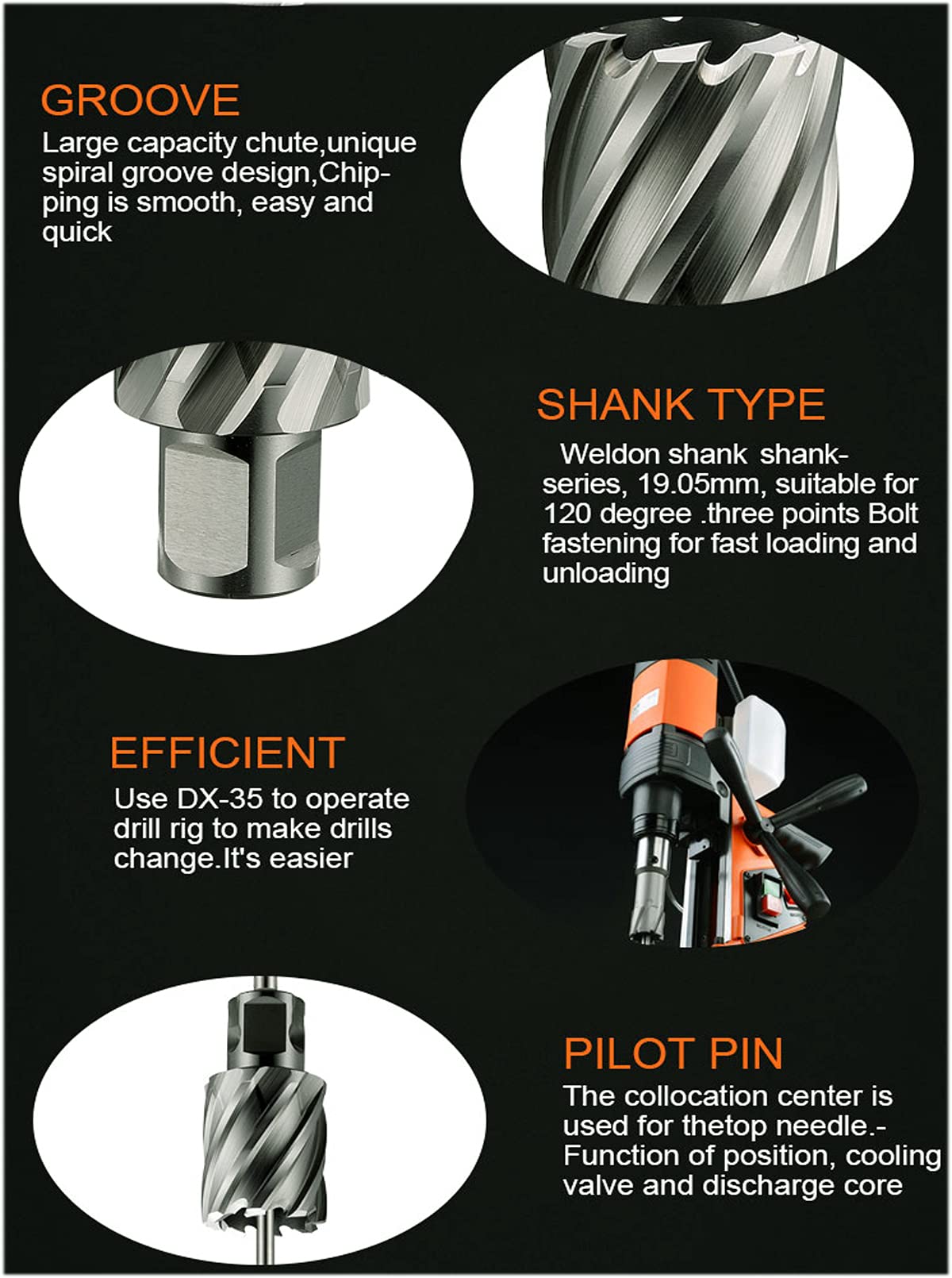 JESTUOUS Annular Cutter Pilot Pin For 1 Inch Depth Cutters - HSS Center Drill Pin For Precision Drilling (6.34mm X 77mm)