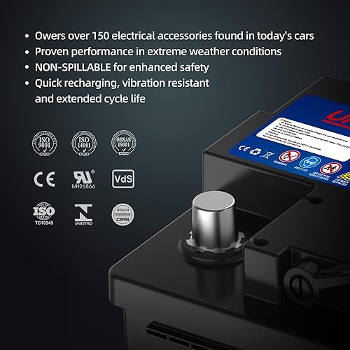 Miniatura 5 de UPLUS BCI Group 140R - Batería de coche, AGM-L50-UP sin mantenimiento, 12 V, 50 Ah, baterías AGM prémium H4 LN1, batería automotriz, 570CCA, 80RC