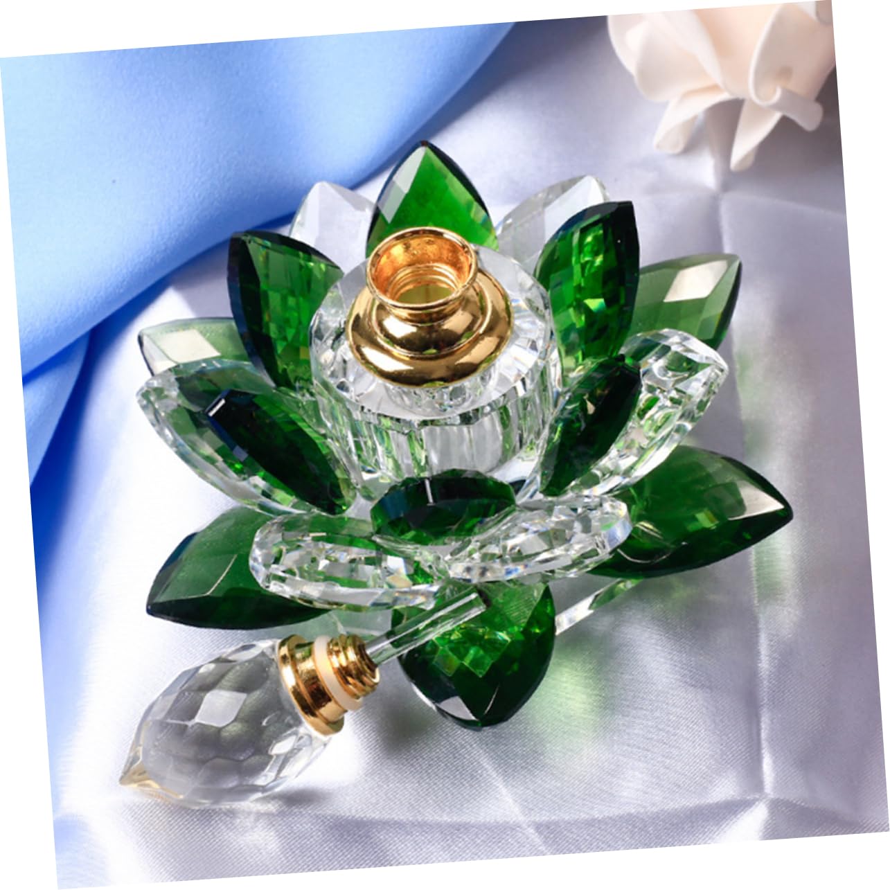 HOMSFOU 1stk Lotus Parfüm Flasche Parfümflaschen Aus Glas Parfüm Flaschen Vintage-parfümflaschen Parfümflaschen Leer Dekorativ Glasflasche Kleine Terrarien Füllung Weißer Kristall Spender