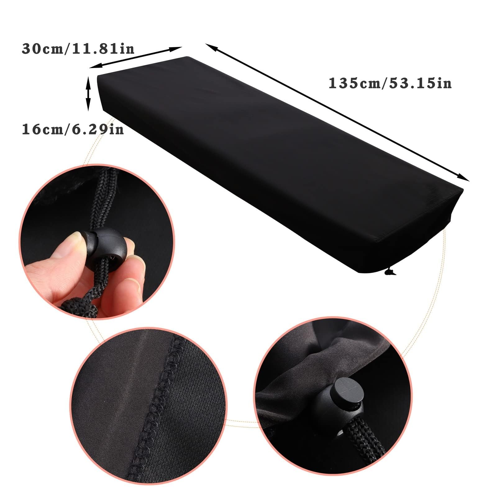 Funda Piano 88 Teclas, Funda Teclado a Prueba de Polvo Cubierta para el Teclado de Piano, Funda Teclado con Cordón para Proteger las Teclas del Teclado de Piano Electrónico (135 x 30 x 16 cm)