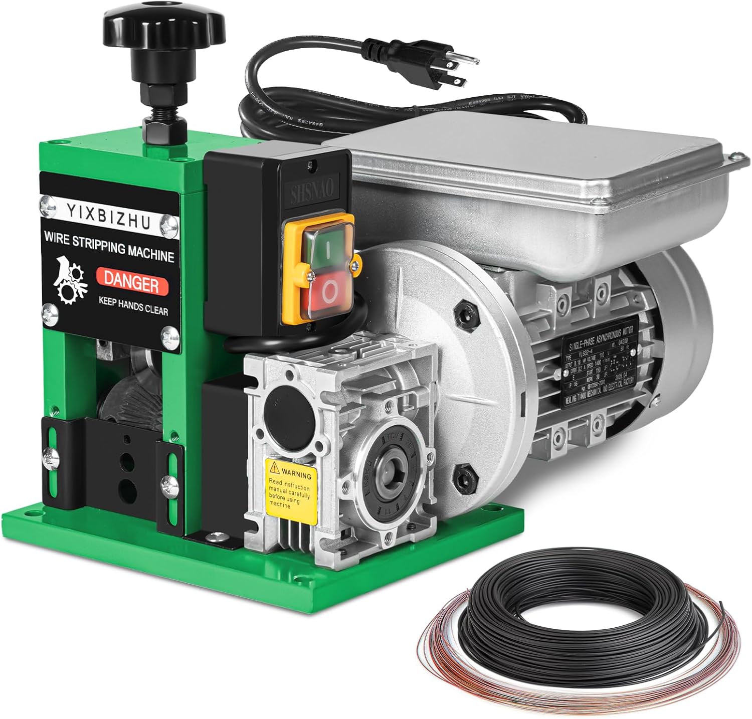 160W Electric Wire Stripper Machine, 30 m/min Automatic Cable Stripping Tool with 3 Feed Holes for 1.5-25mm Scrap Copper Wire, Alloy-Steel Blade, Portable Wire Recycling Power Tool