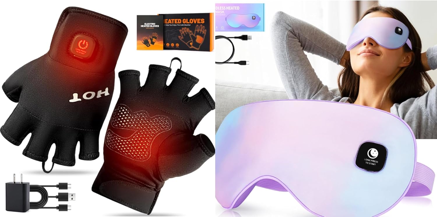 Heated Gloves with Eye Mask