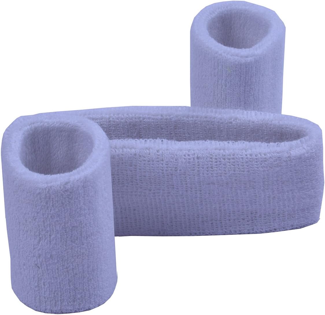 PZLE Sweat Bands Wrist Sweatband Head Bands for Tennis Basketball Softball Headbands Wristband Sweatband Set - (1 Headband and 2 Wristbands)