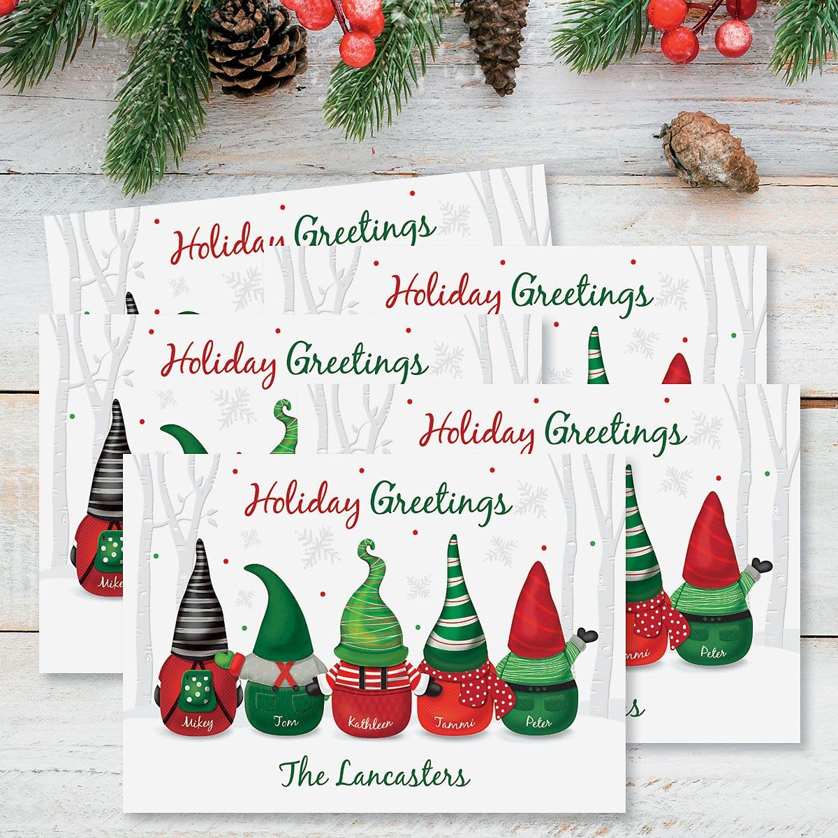 amazon-com-gnome-family-personalized-christmas-greeting-card-2-names-set-of-18-large-5-x-7-christmas-cards-with-sentiments-inside-office-products
