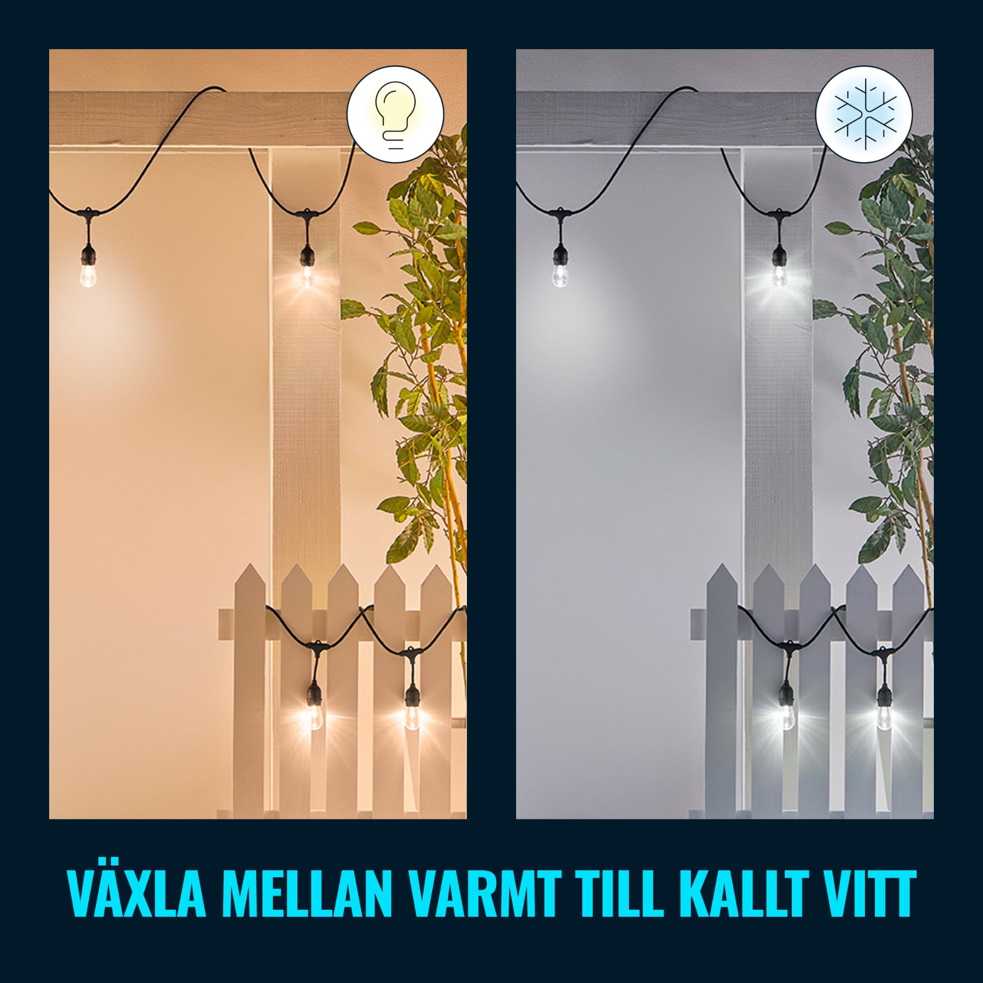 WiZ smarte Lichterkette Tunable White & Color, dimmbar, 16 Mio. Farben, smarte Steuerung per App/Stimme über WLAN