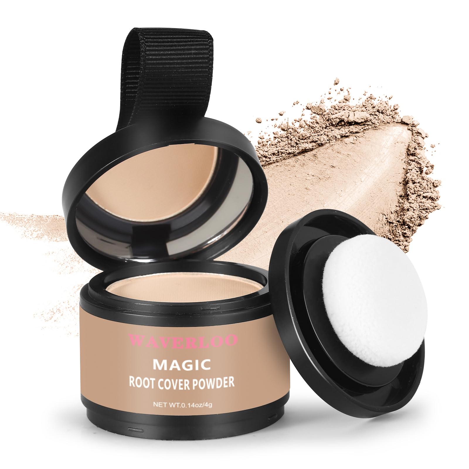 Waverloo Magic Root Cover Up Hairline Powder Instantly Conceals Bald Spot High Forehead and Hair Loss Powder Sweat and Waterproof Root Touch Up Hair Powder for Women & Men (Medium Blonde)