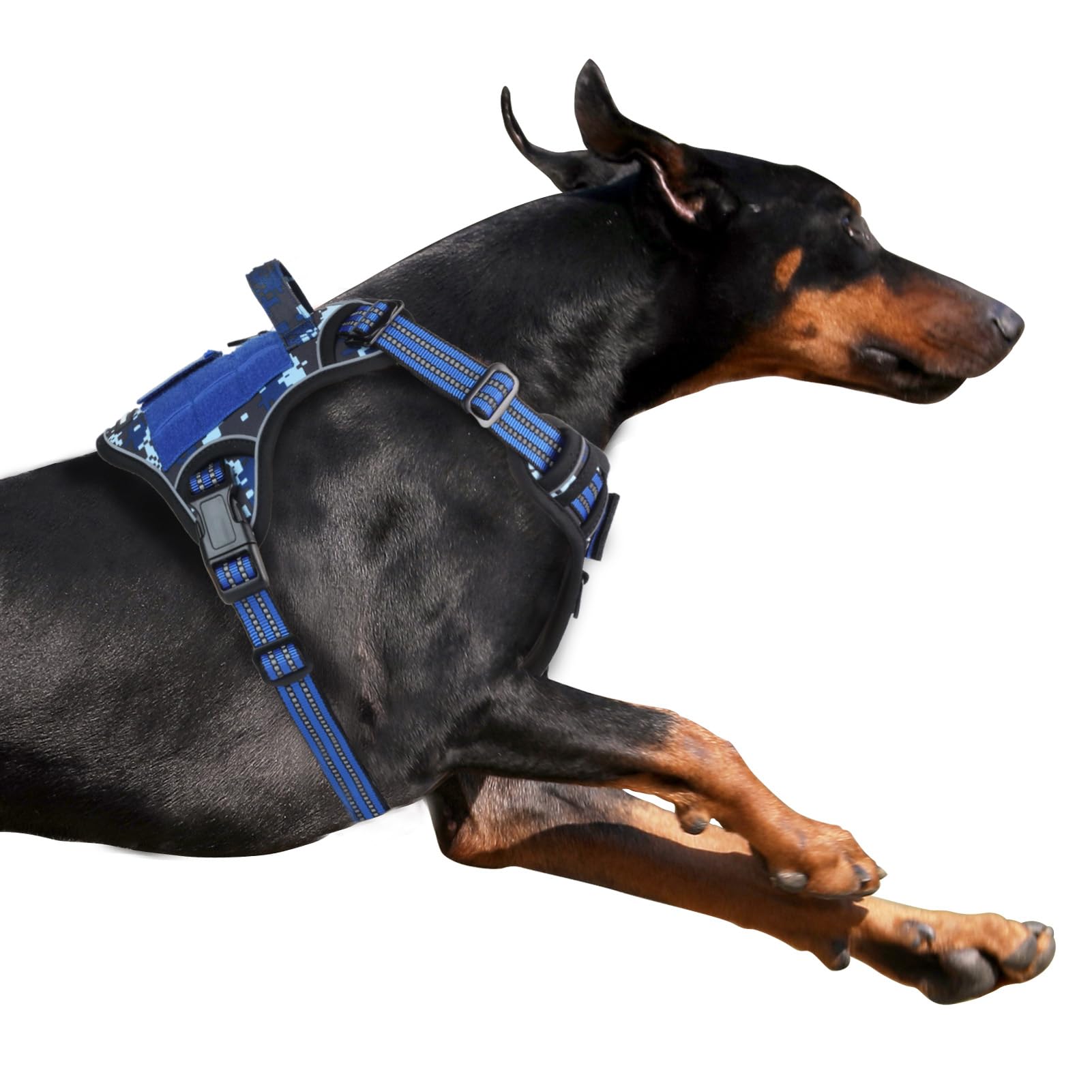 BUMBIN Tactical Dog Harness for Small Dogs No Pull, Famous TIK Tok No Pull Puppy Harness, Fit Smart Reflective Pet Walking Harness for Training,