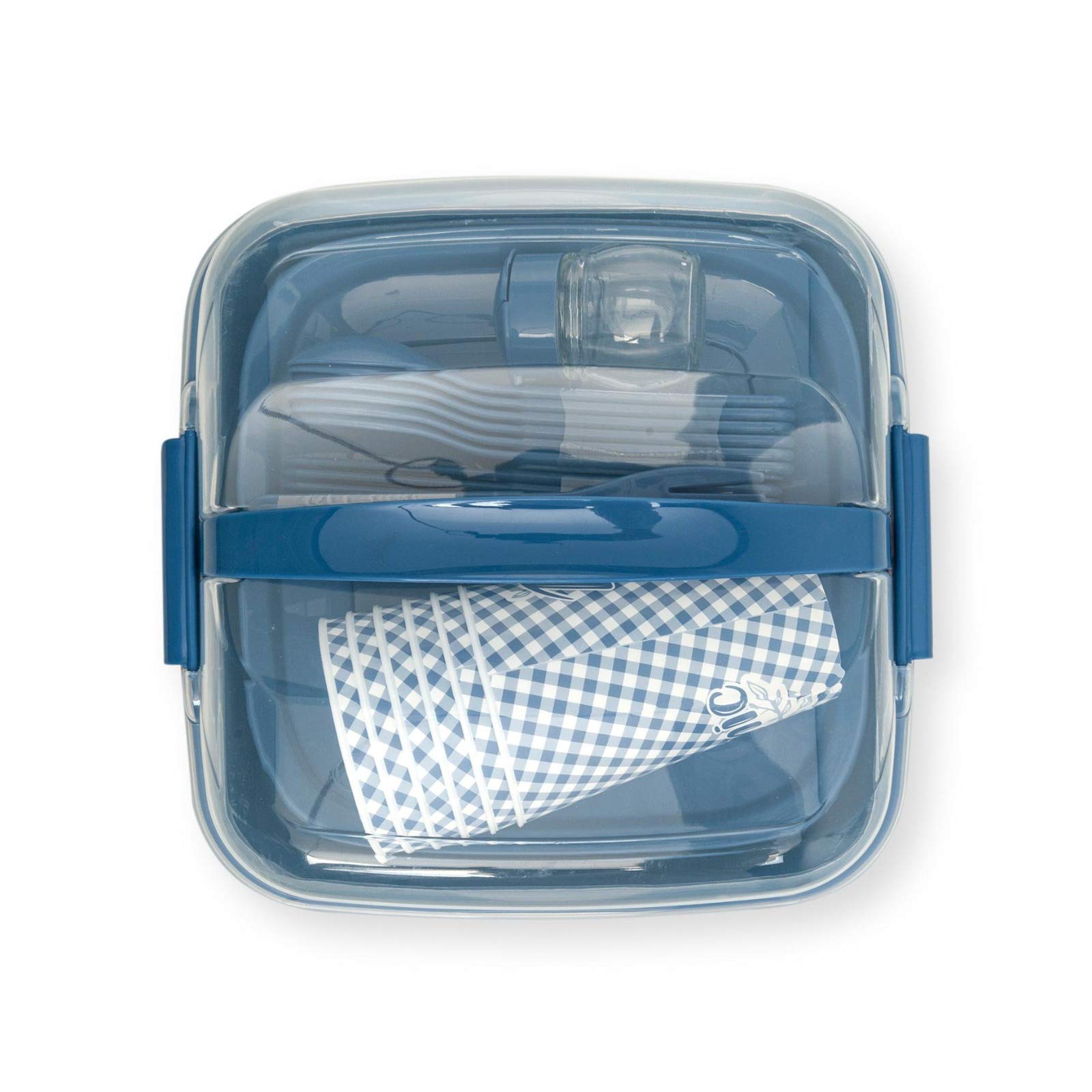 BEFA Picknick Set 6 Personen | BPA Frei | Camping Geschirr Set Gabel, Messer, Löffel, Teller, Becher | Picknickkorb | Picknicktasche