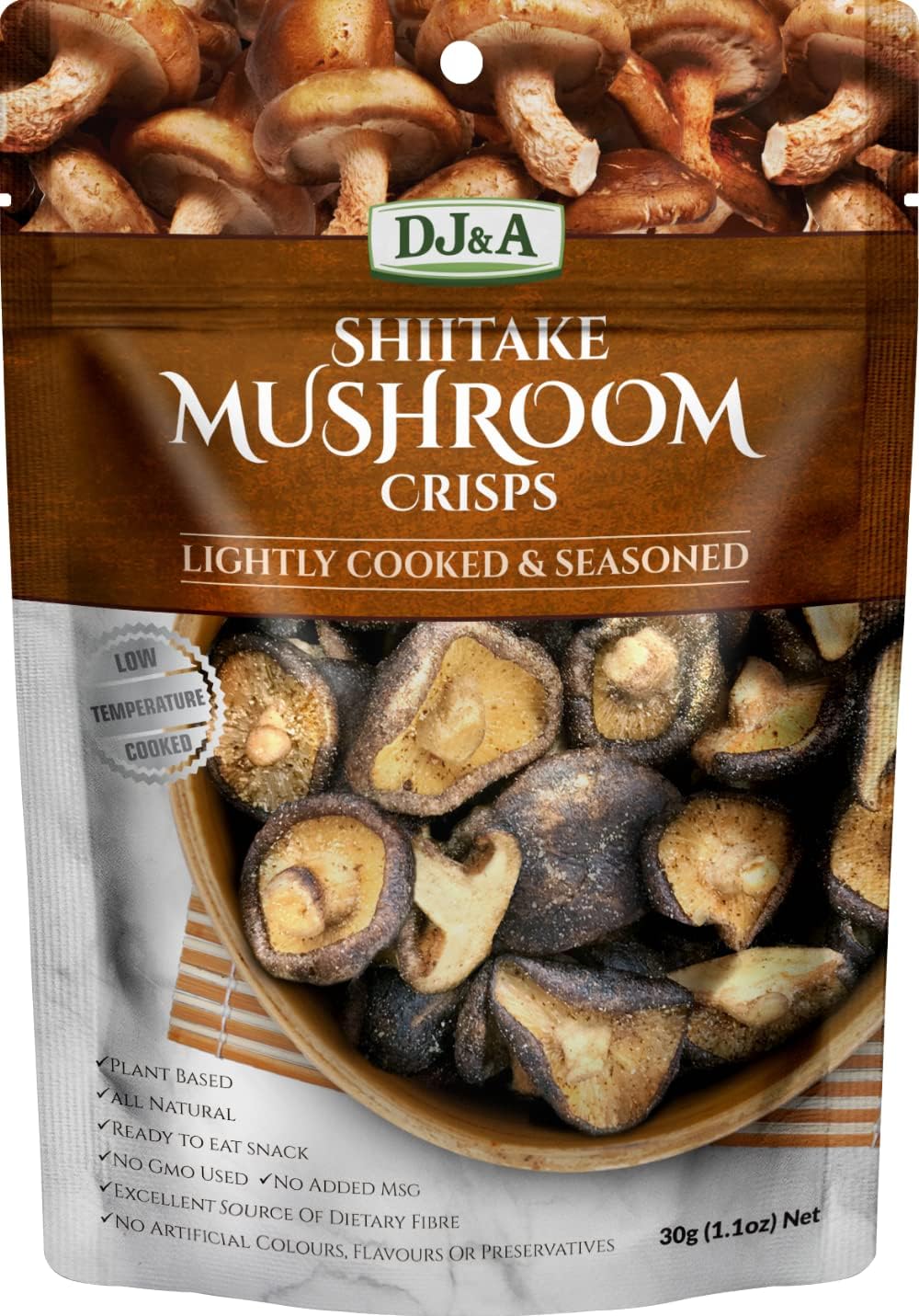DJ&A SHIITAKE MUSHROOM CRISPS 30G 12 PACK PLANT BASED Amazon.co