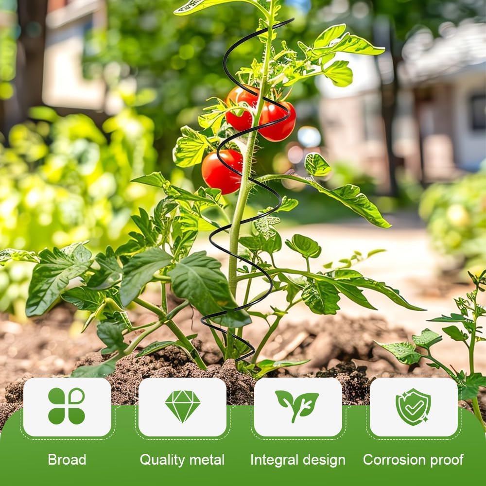 Palo Twist per pomodoro, torsione di pomodoro, pali per pomodori intrecciati, paletti a spirale per pomodori, torre rampicanti per piante (6 pezzi)