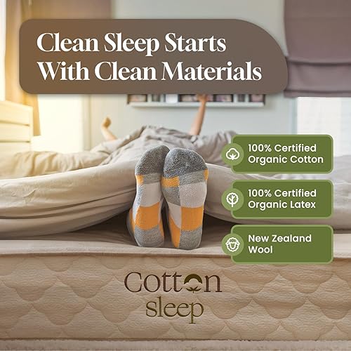 Miniatura 3 de Colchón GOTS 100% algodón orgánico, lana y látex GOLS de 11 pulgadas | Bobinas embolsadas | Cama en una caja | Sin fibra de vidrio y toxinas |