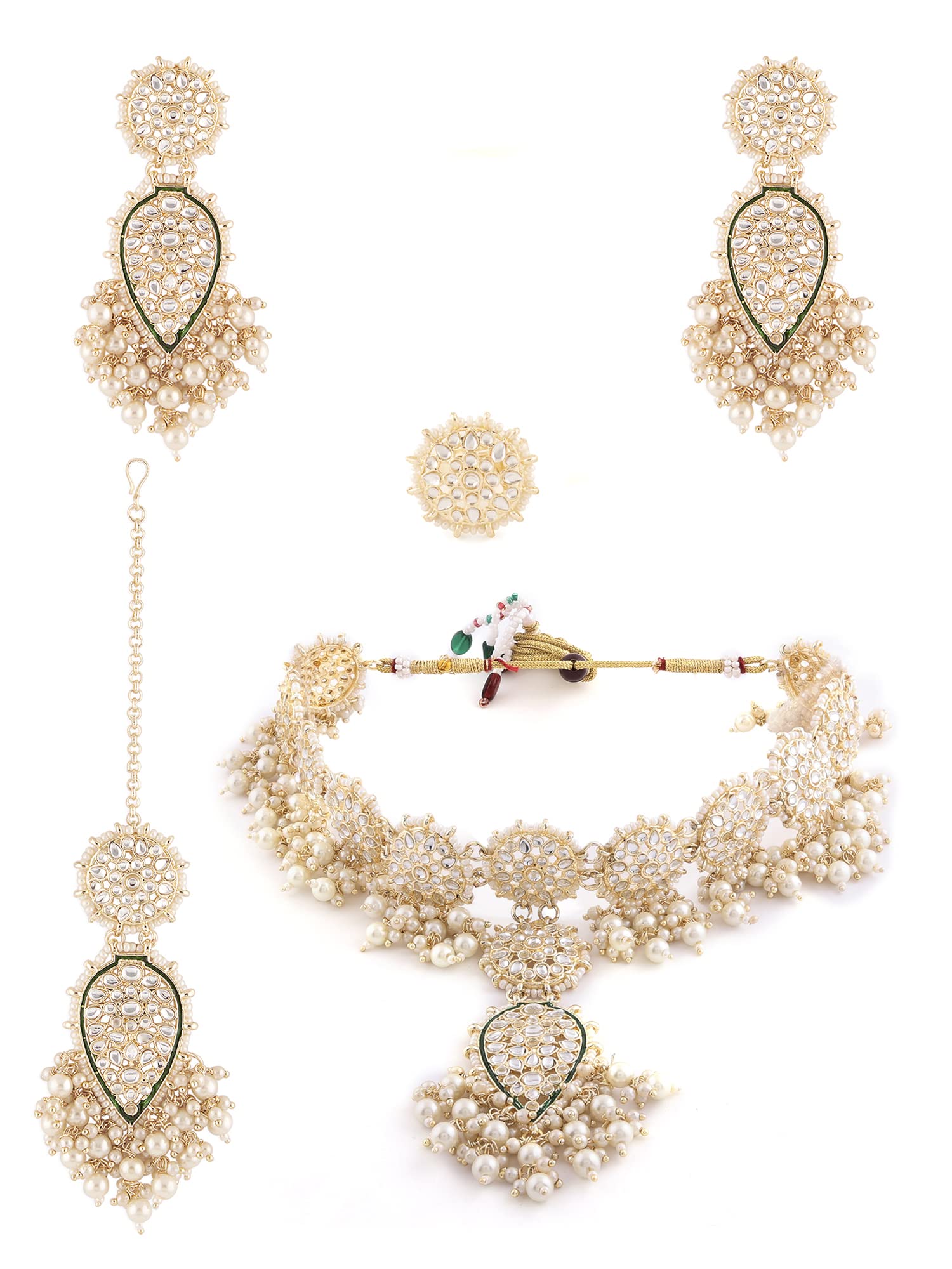 See full amazon price history chart for ZAVERI PEARLS Gold Tone Kundan & Pearls Bridal Choker Necklace Earring Maangtikka & Ring Set For Women-ZPFK13606 ZAVERI PEARLS Gold Tone Kundan & Pearls Bridal Choker Necklace Earring Maangtikka & Ring Set For Women-ZPFK13606 (B09ZQT27G2) Amazon Price History, Amazon Price Tracker