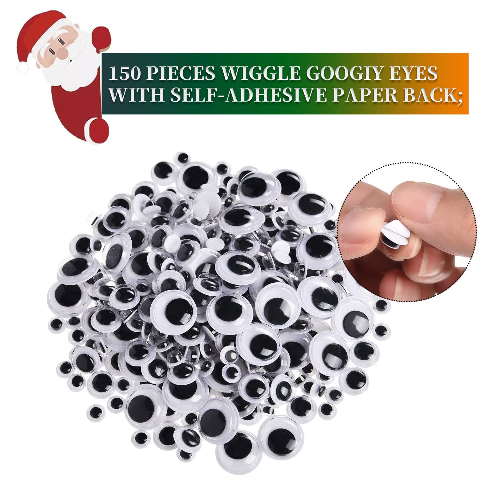 Lot De 750 Accessoires Bricolage Noël - 150 Cure-Pipes + 300 Pompons + 300 Yeux Mobiles