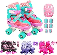 Patins Infantil Roller 4 Rodas Proteção Ajustável