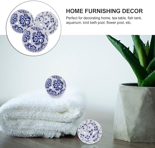 Miniatura 8 de BESPORTBLE 3pcs Porcelain Orbs Decorative Balls Small Ceramic Spheres Blue and White Floating Balls for Bowl Vase Filler Basket Dish Fish Tank Pool