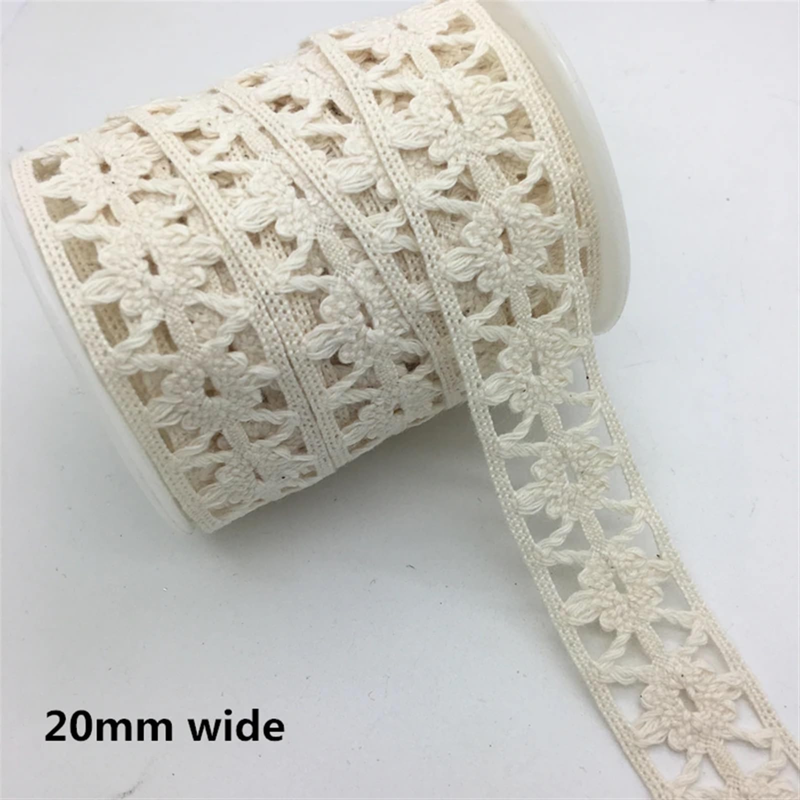 Cintas de Encaje 10 Yardas de Tela for Coser Prendas de Vestir, Color Marfil, Crema, Ribete Negro, algodón, Tejido de Encaje de Ganchillo, Cinta, Accesorios Hechos a Mano(Style 19)
