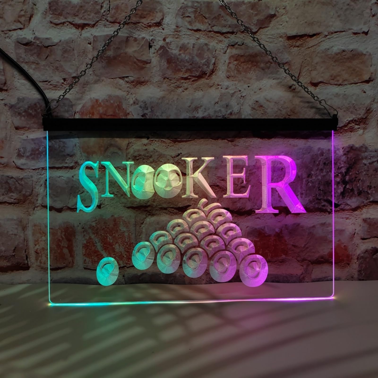 Keyqeen One Color Snooker Room Neon Sign, App Rgb Dimming Led Neon Lights For Billiard Hall Decoration Usb Luminous Signboard,40X30cm