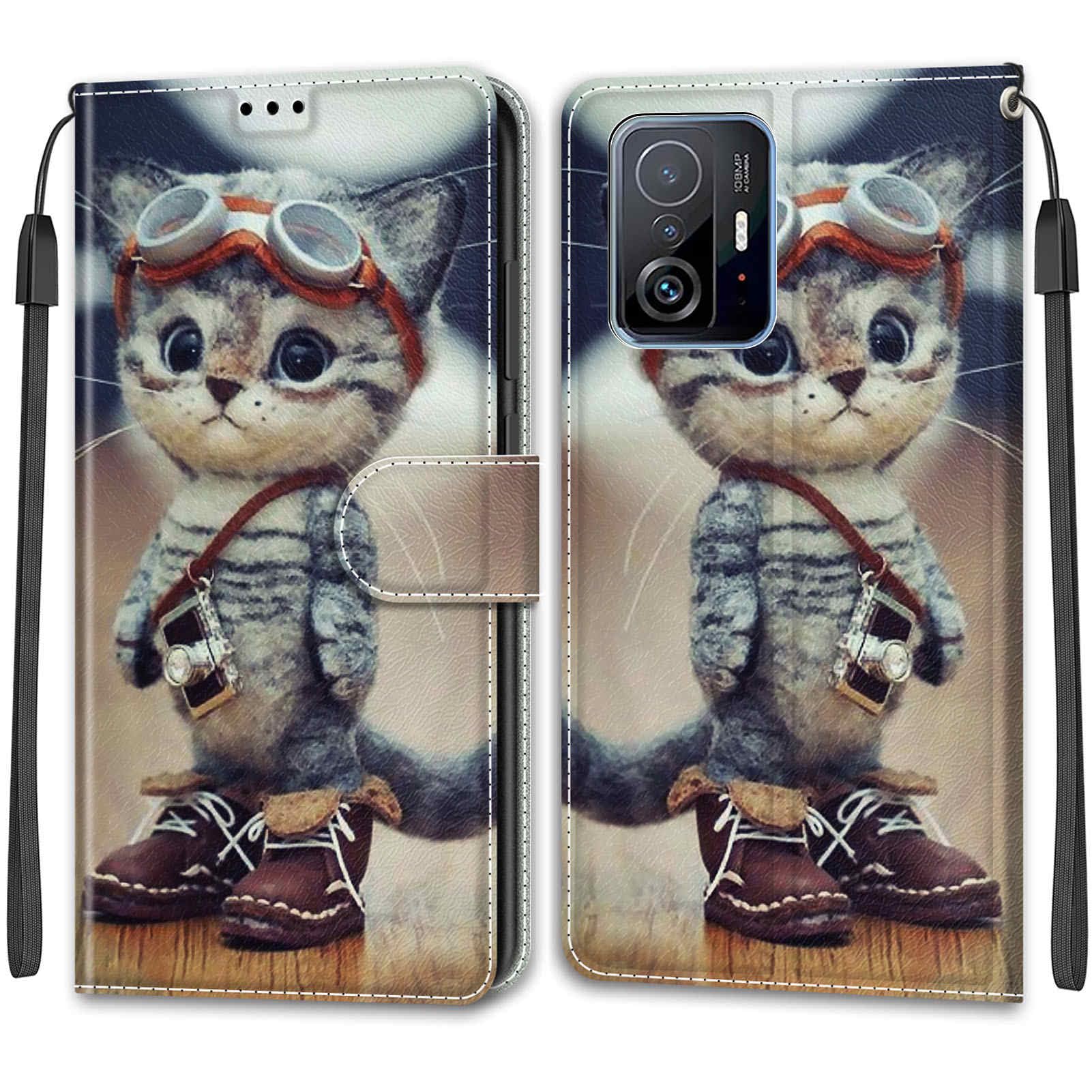 Custodia In Pelle Con Portafoglio Per Xiaomi 11T / 11T Pro - Flip Cover Con Slot E Supporto