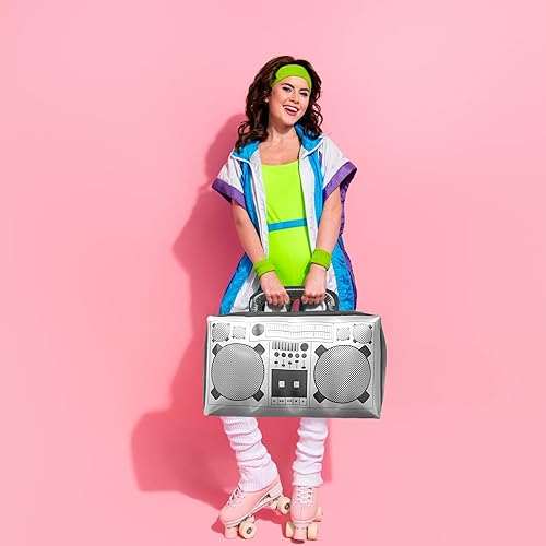Miniatura 3 de Boombox inflable grande  Caja inflable  Caja de auge de Hip Hop de los años 80  Boombox de la vieja escuela  Estéreo inflable de los años 90