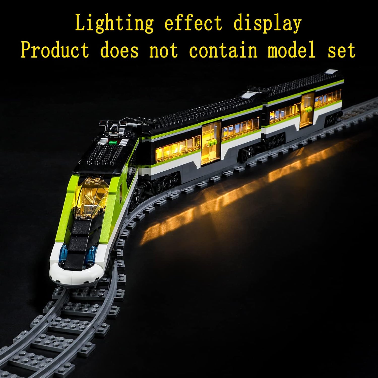 GEAMENT LED Light Kit Compatible with Lego Express Passenger Train - Lighting Set for City 60337 Building Model (Model Set Not Included)
