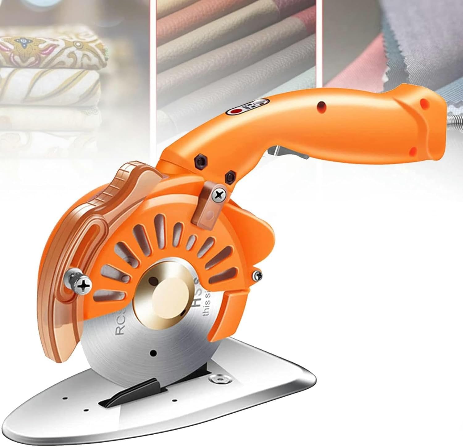 Electric Rotary Cutter, Electric Fabric Scissors 27mm Cut Multi-Layer,for Cloth Fabric Leather and Carpet, Comes with Replacement Blades, Sharpening Stones and More, 110v