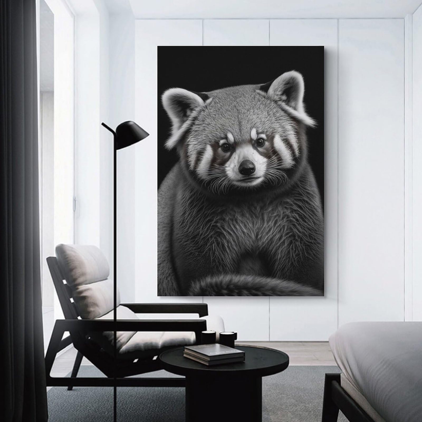 Junmoney Portrait of A Red Panda Wall Art Print, 20x30inch(50x75cm), for Office, Study Or Home Workspace, Decorative Artwork for Productive Spaces
