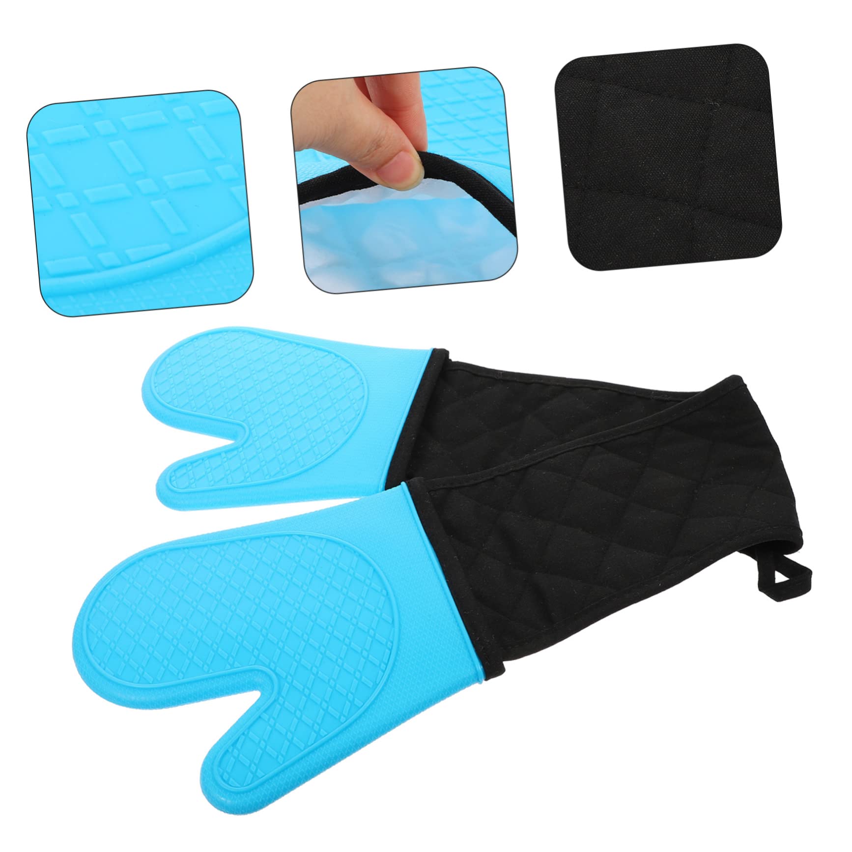 Guantes De Silicona para Horno Guantes Gruesos Resistentes Al Calor para Cocinar y Hornear El Hogar para Seguridad El Diario