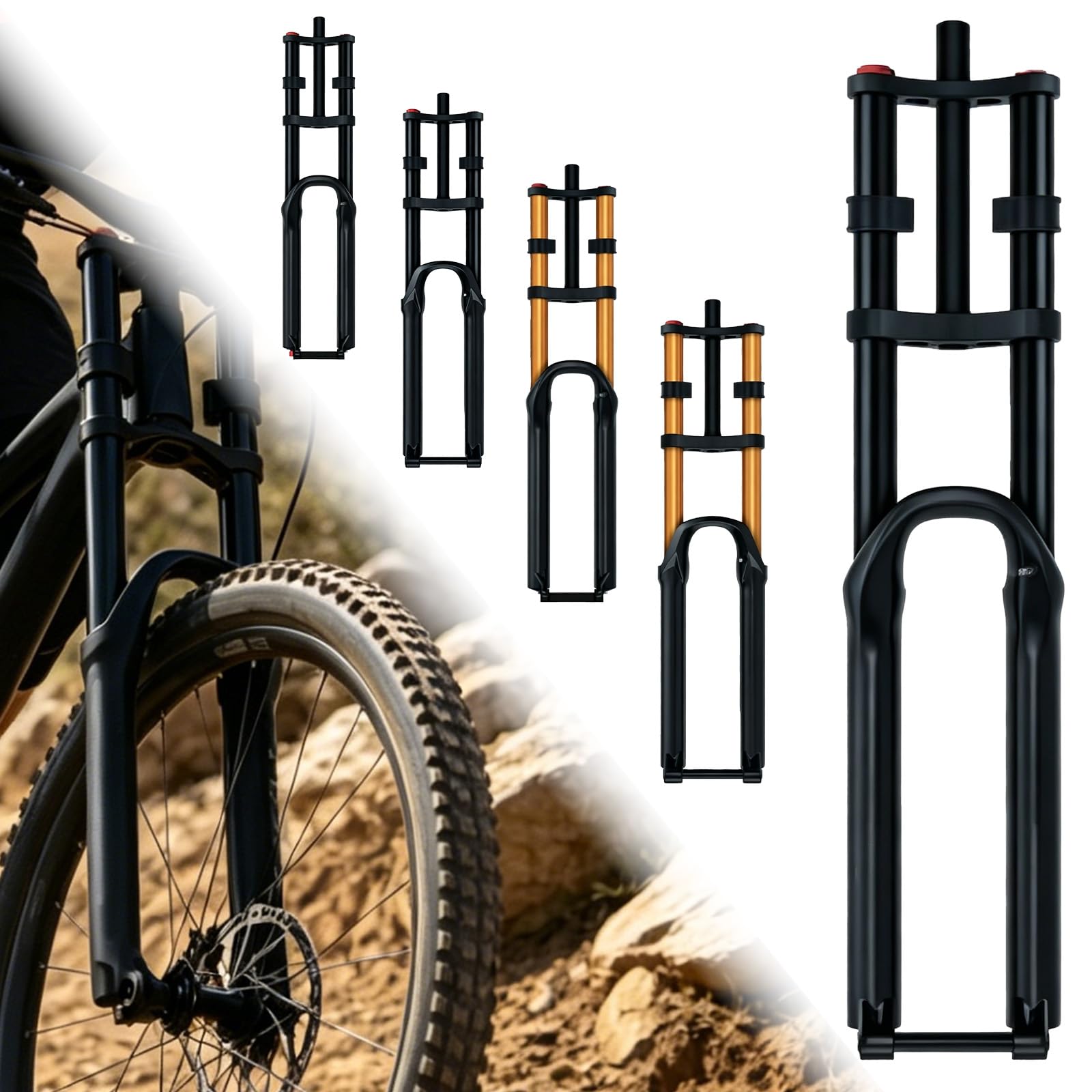 Double Shoulder Bicycle Front Fork[27.5-inch with suspension]Pressure Shock